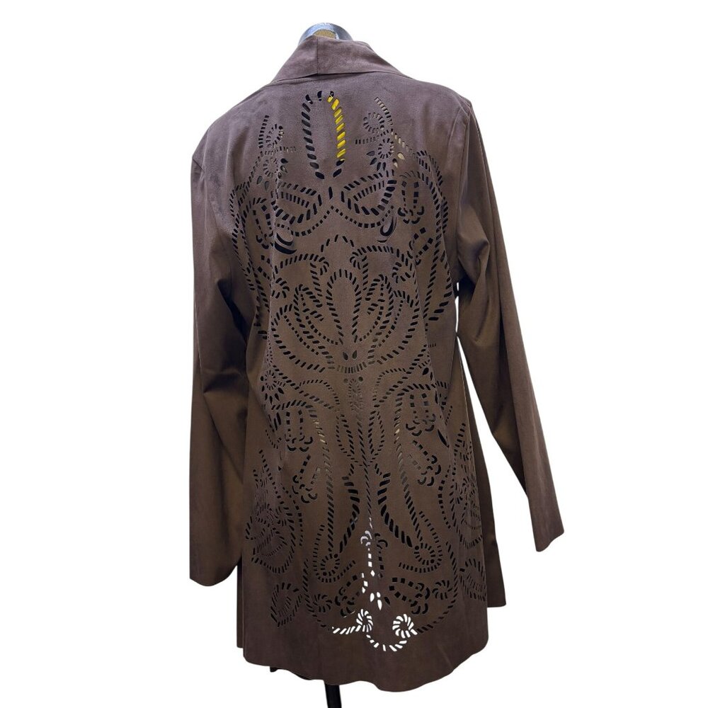 Soft Surroundings Brown Open Front Cardigan Size L - Picture 2 of 6